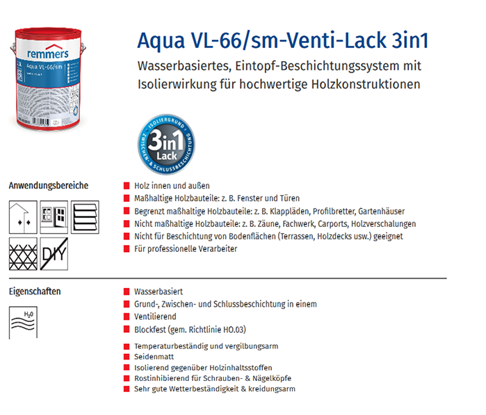 Remmers Aqua VL-66/sm Veinti Lack 3in1